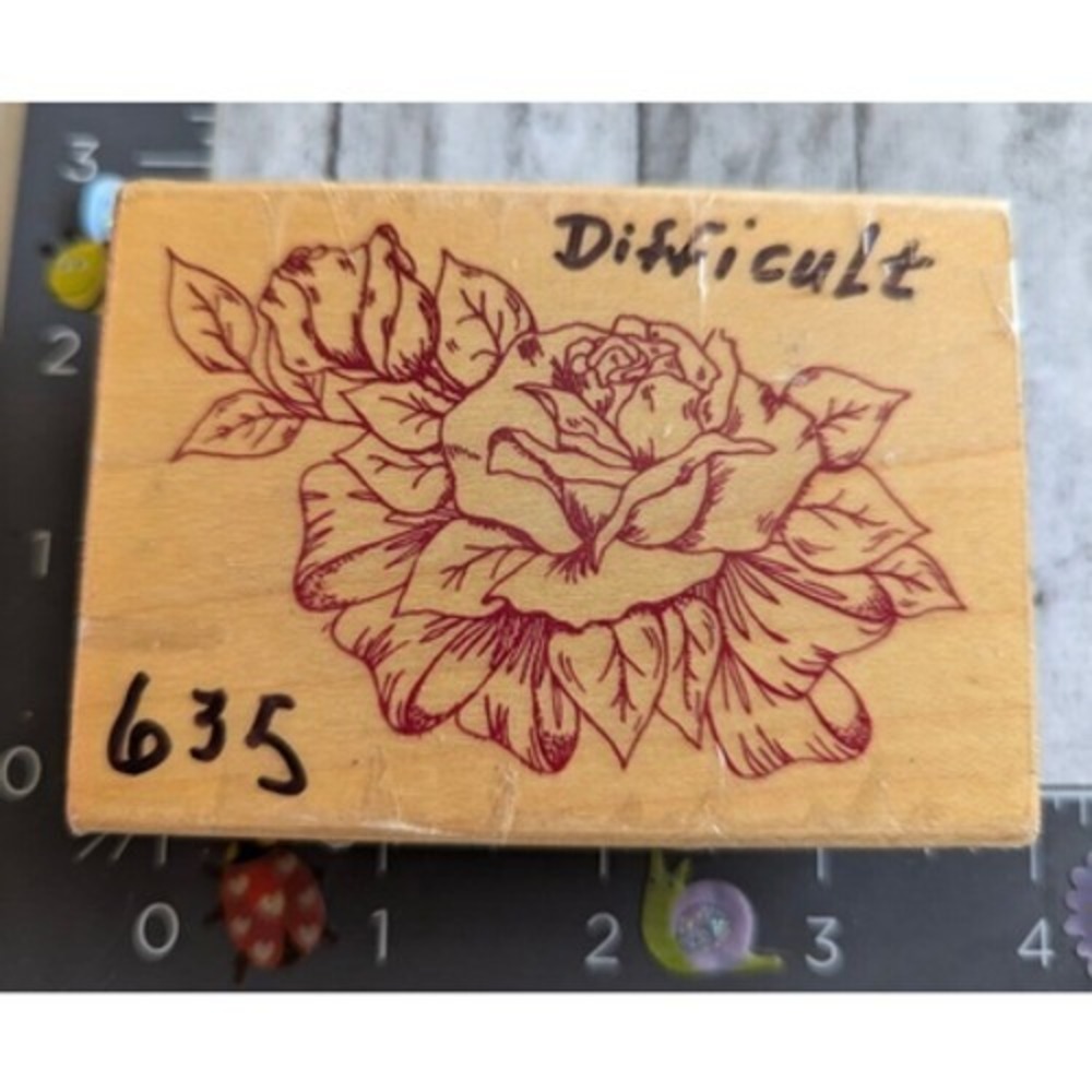 Sonlight Impressions Detailed Flower Rubber Stamp Wood #E60